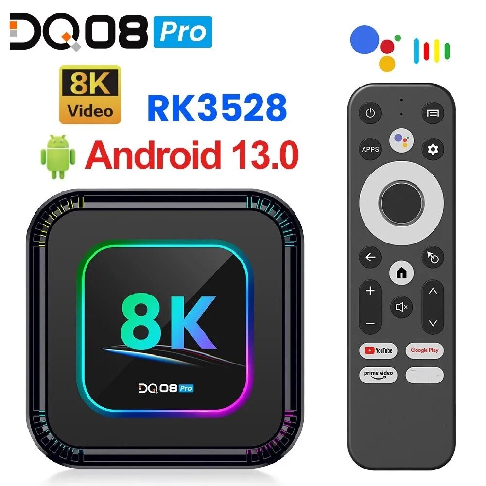 DQ08 Pro RGB Ʈ TV ڽ,  ھ , 8K , 4K 2.4  5G Wifi6 BT  ̽, ȵ̵ 13, RK3528, 2G16G, 4GB, 32GB, 64GB, 12